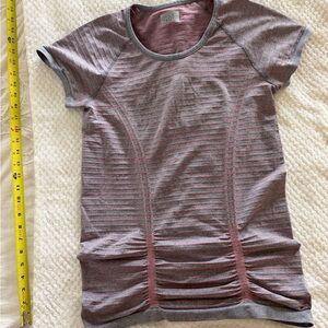 Athleta Striped Gray and Pink Women's Top L